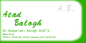 atad balogh business card
